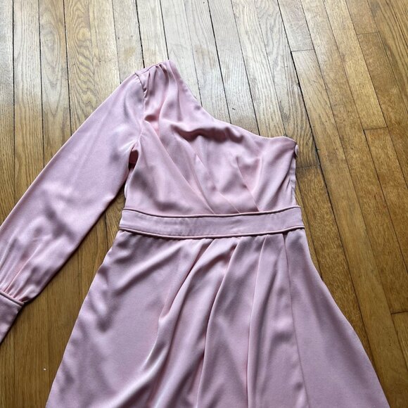 NBD x Revolve size M Ballet Pink Elijah One Shoulder Coquette Mini Dress - Picture 8 of 16